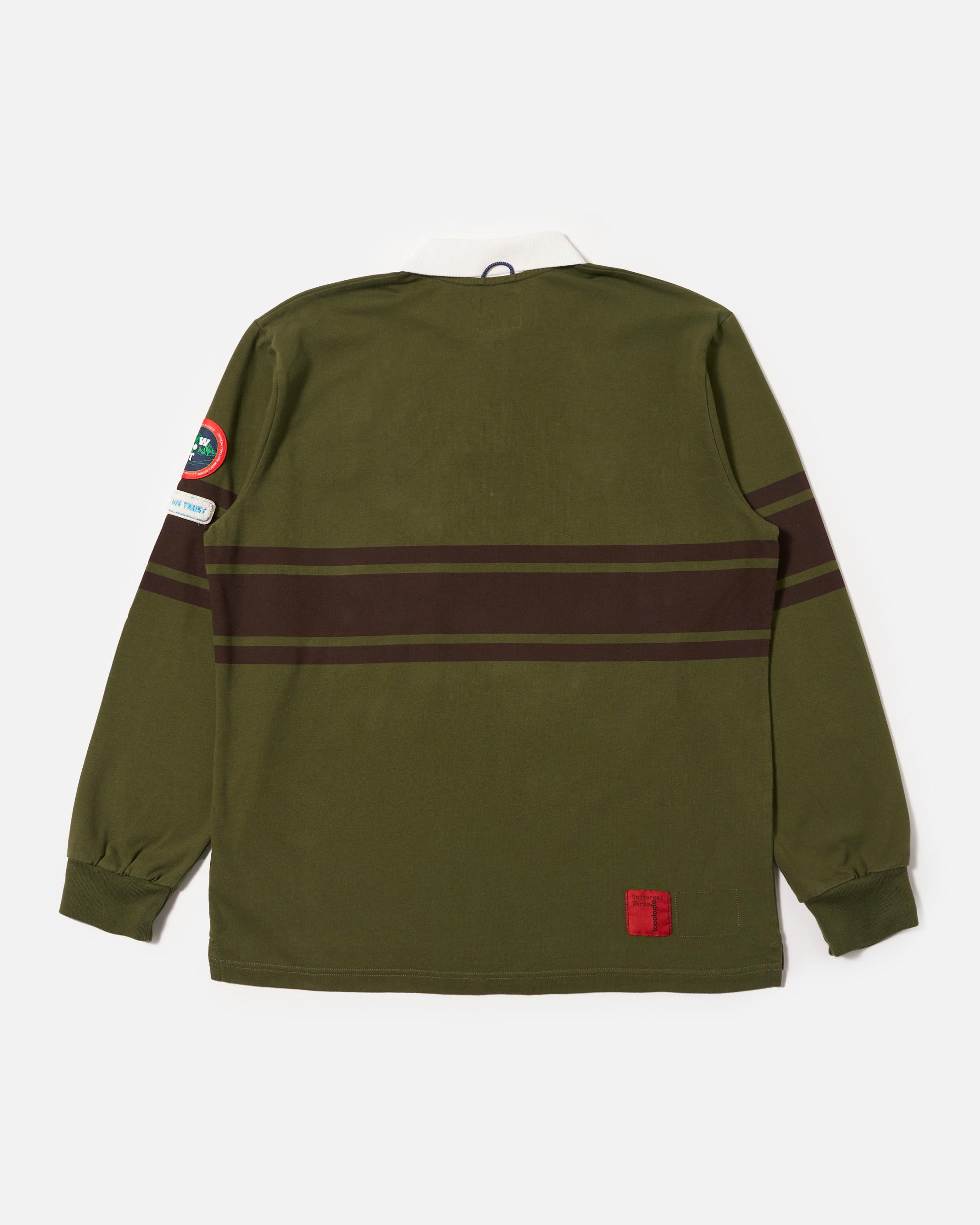 Topologie X Universal Works Rugby Shirt (With Badges) / Olive / Brown