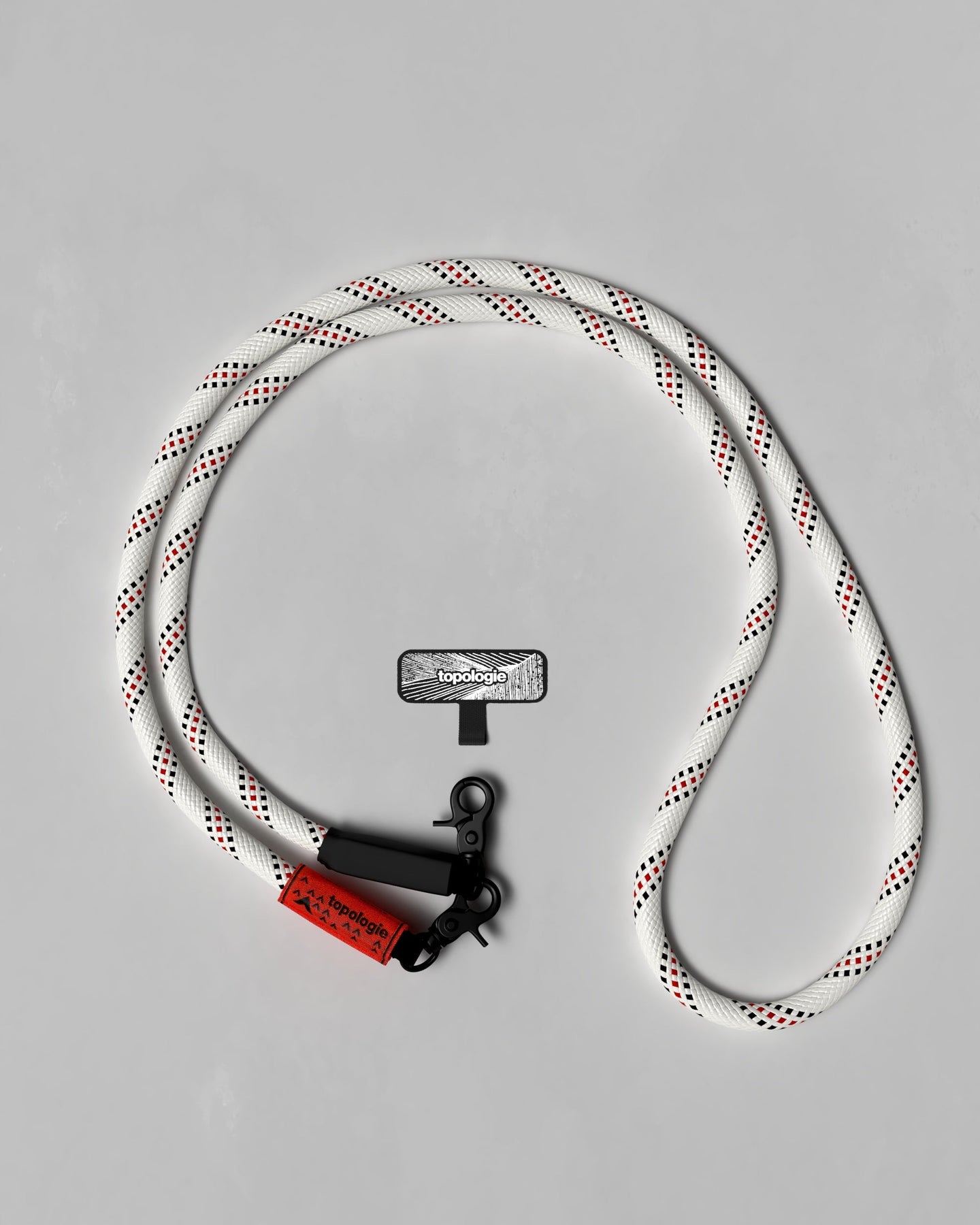 Phone Strap Adapter / 10mm Rope / White Patterned