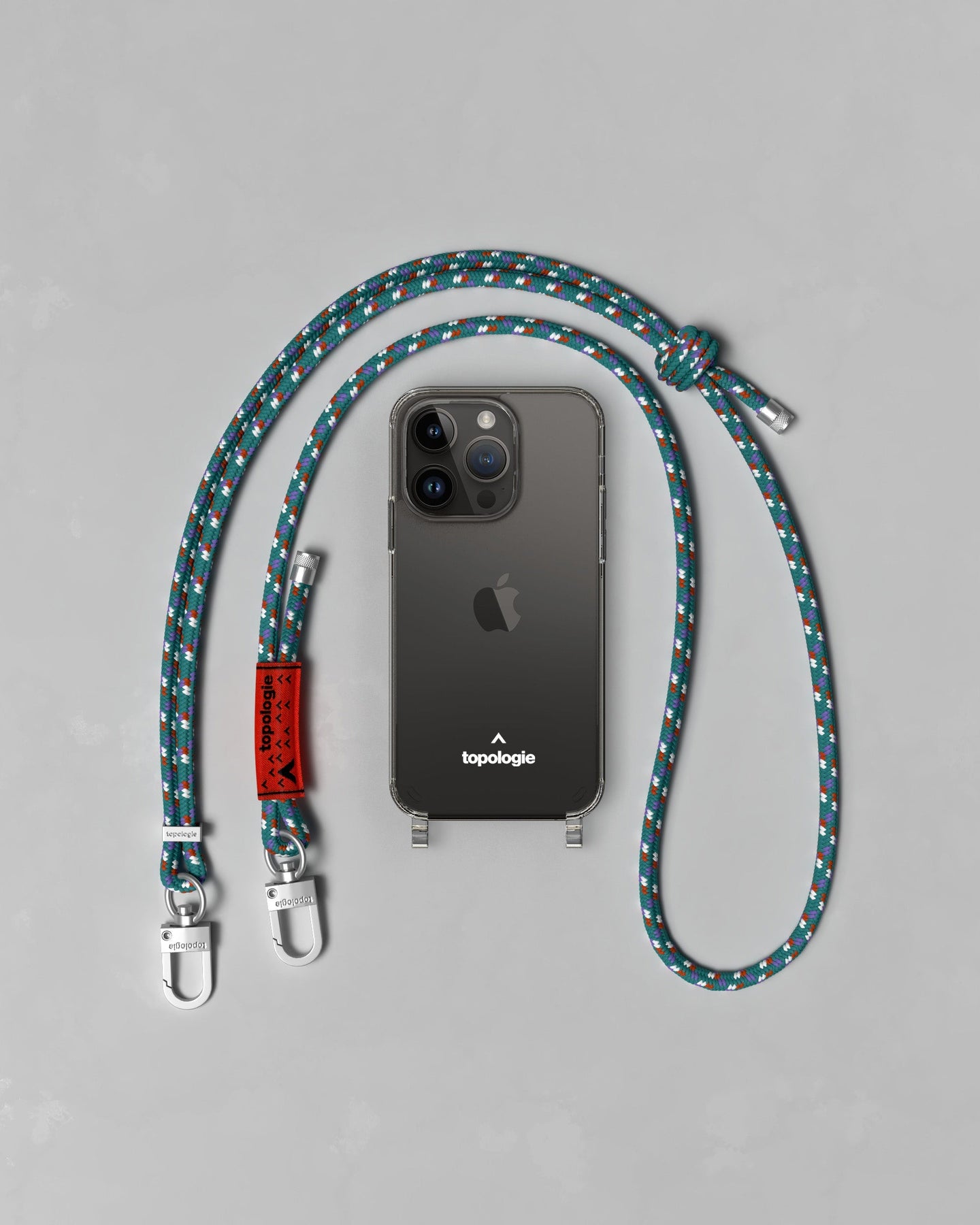 Verdon Phone Case / Clear / 6.0mm Rope / Teal Blue Patterned