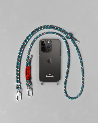 Verdon Phone Case / Clear / 6.0mm Rope / Teal Blue Patterned