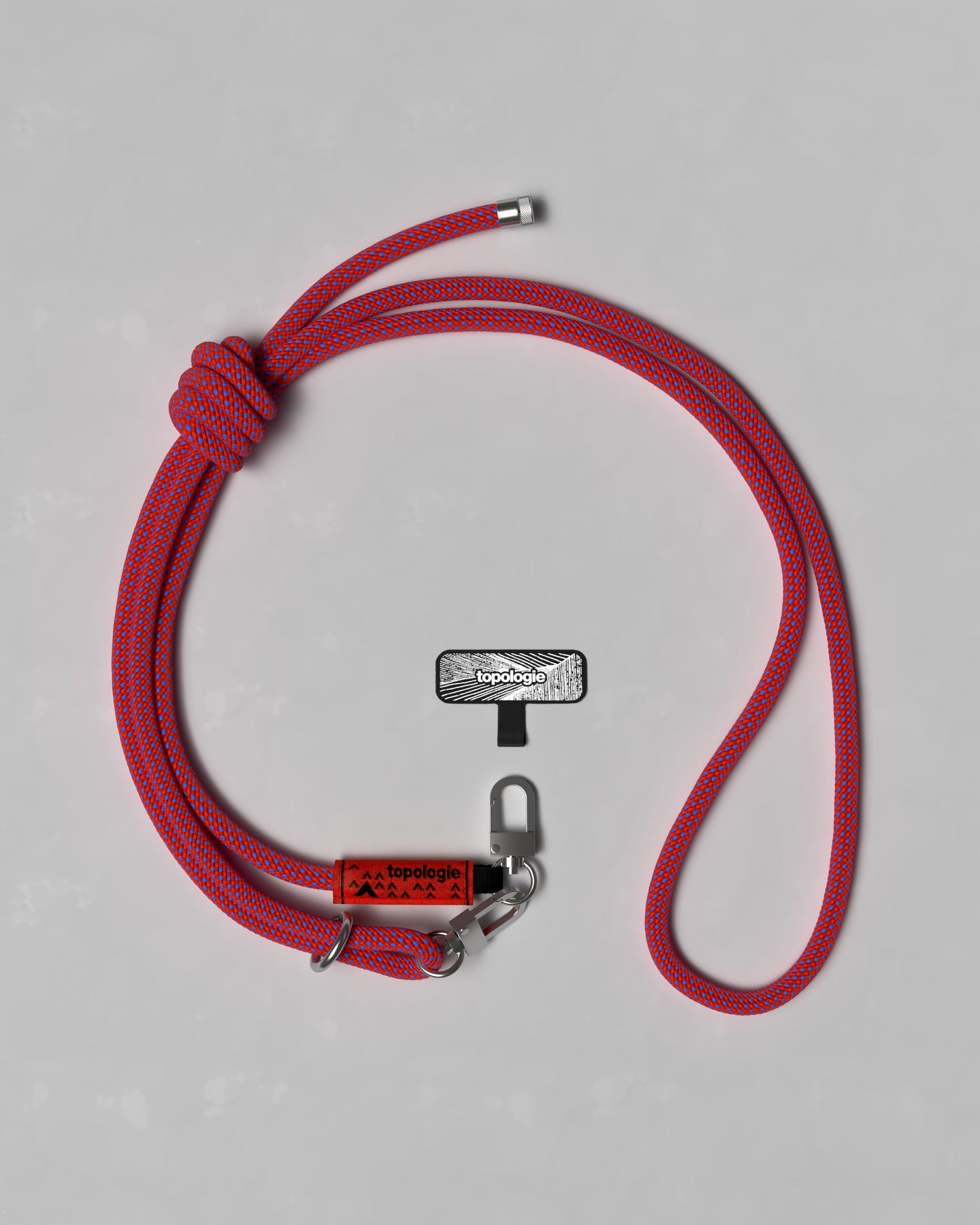 Phone Strap Adapter / 8.0mm Rope / Red Blue Lattice