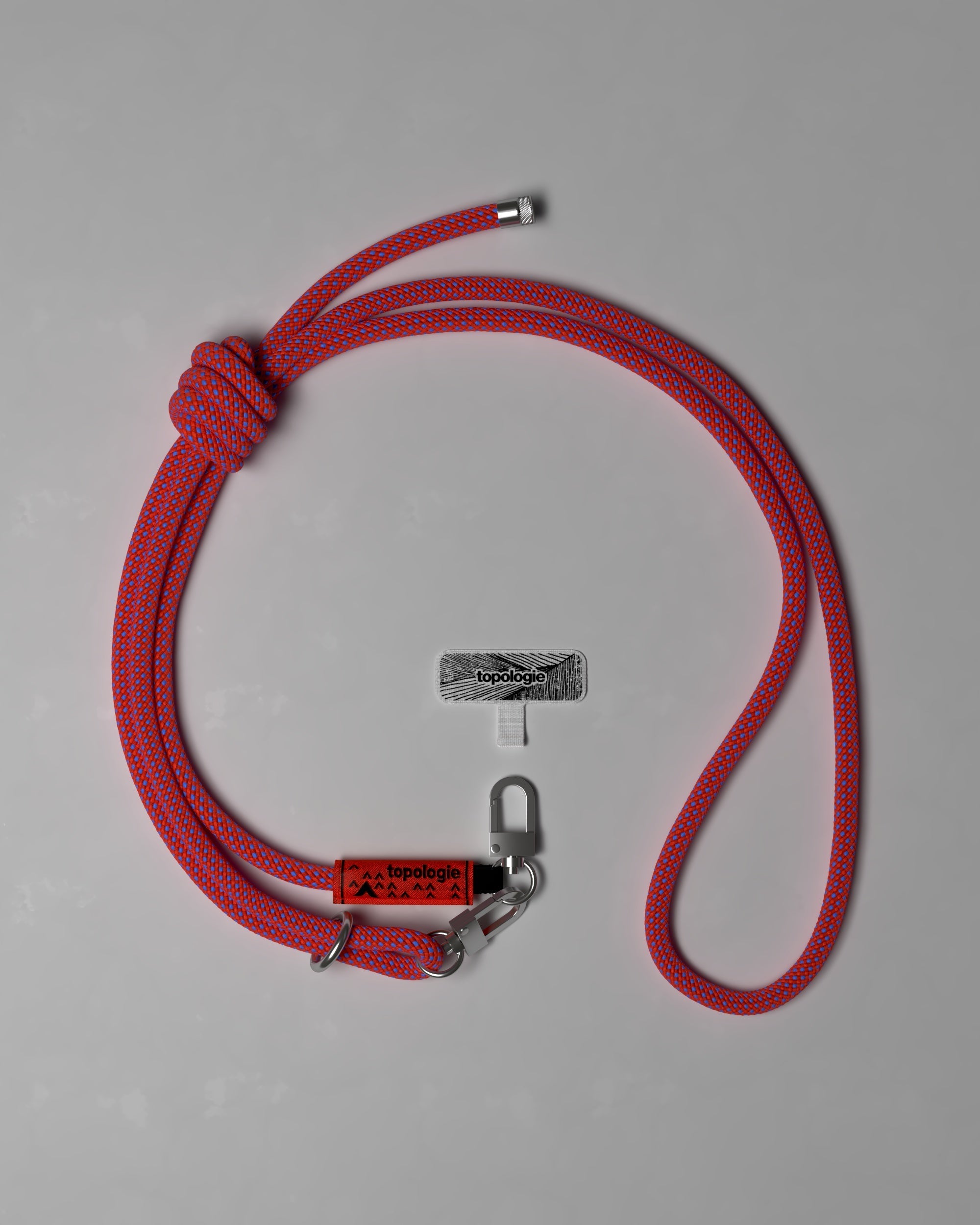 Phone Strap Adapter / 8.0mm Rope / Red Blue Lattice