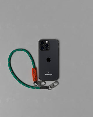 Verdon Phone Case / Clear / 8.0mm Wrist Strap / Emerald Fuschia