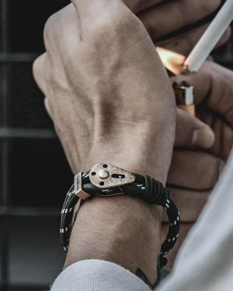 Yosemite / Green Patterned / Raw Brass