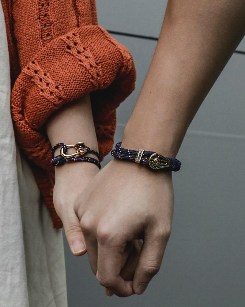 Kalymnos / Navy Patterned / Raw Brass