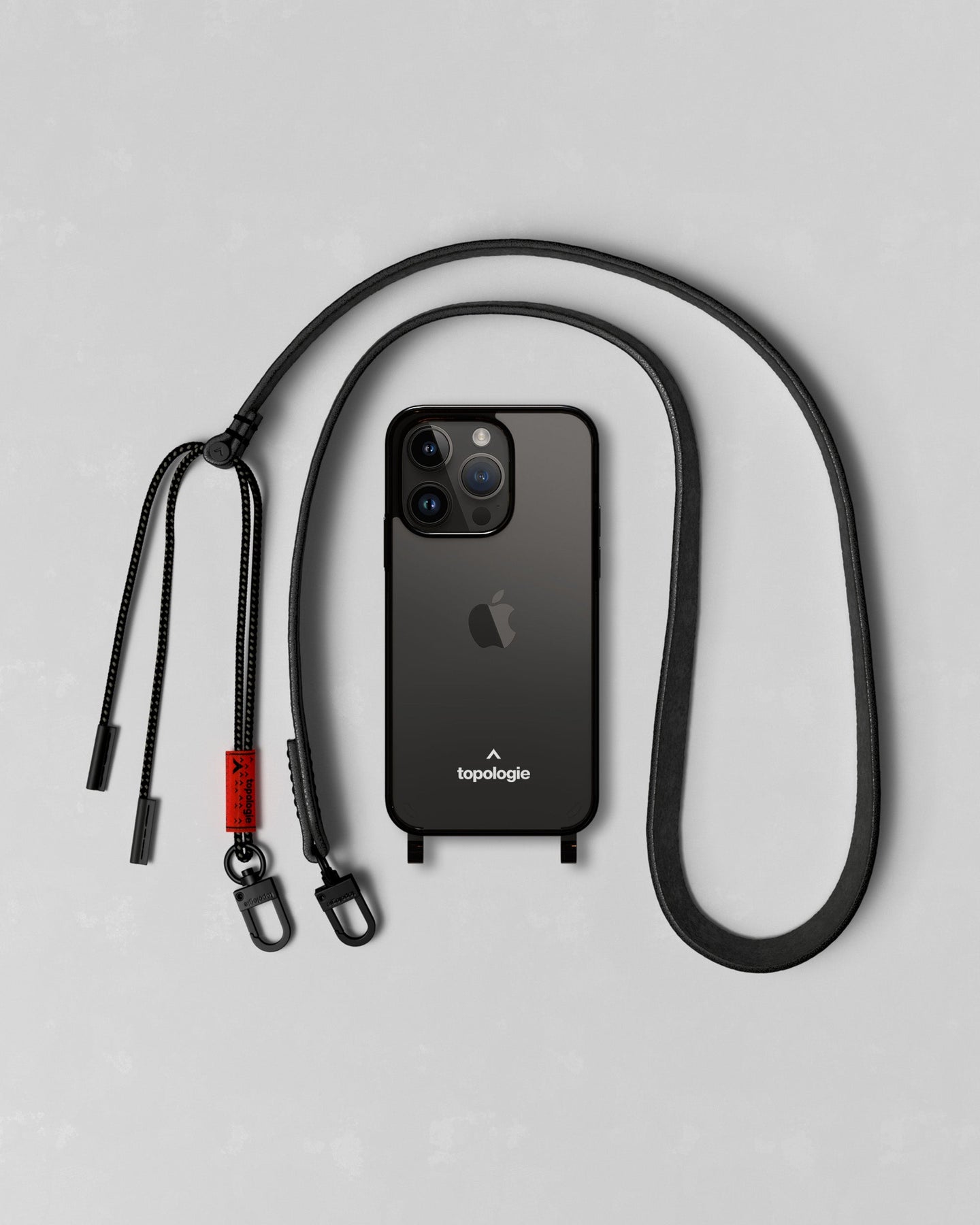 Verdon Phone Case / Smoke / Leather Strap / Black