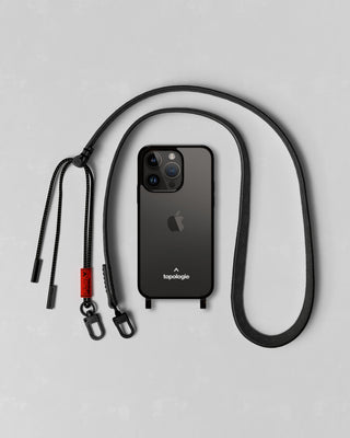 Verdon Phone Case / Smoke / Leather Strap / Black