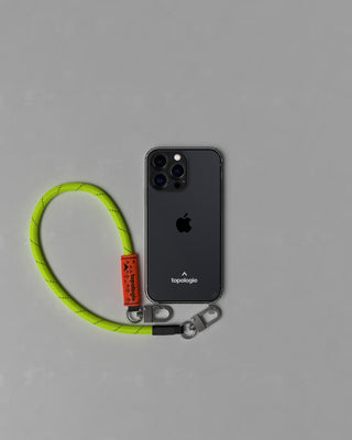 Verdon Phone Case / Clear / 8.0mm Wrist Strap / Neon Yellow Reflective