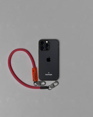 Verdon Phone Case / Clear / 8.0mm Wrist Strap / Red Blue Lattice