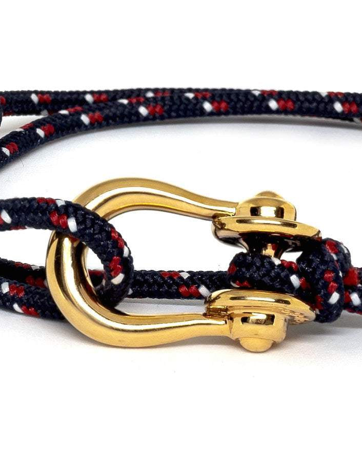 Kalymnos / Navy Patterned Gold Bracelet