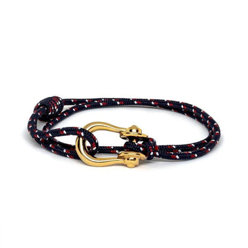 Kalymnos / Navy Patterned Gold Bracelet