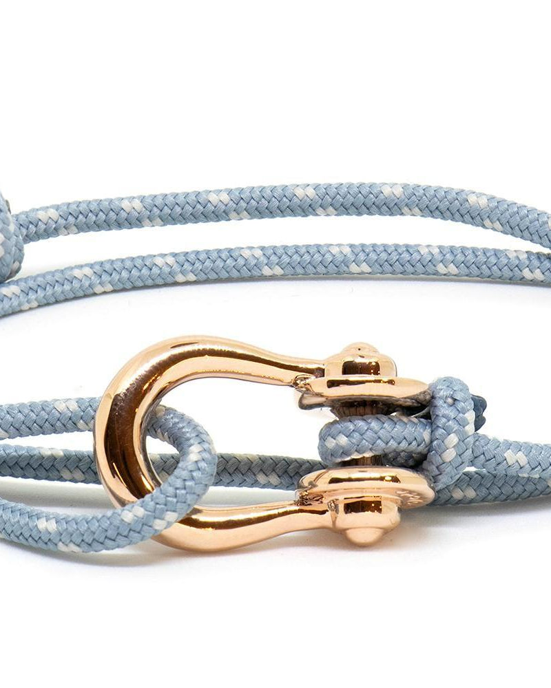 Kalymnos / Powder Blue Patterned Rose Gold Bracelet