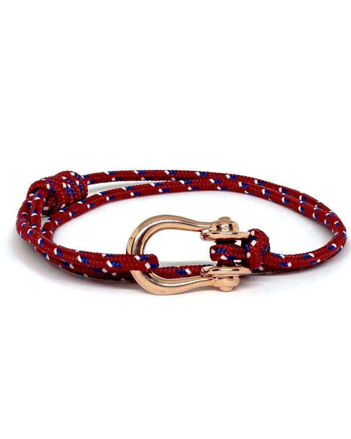 Kalymnos / Red Patterned Rose Gold Bracelet