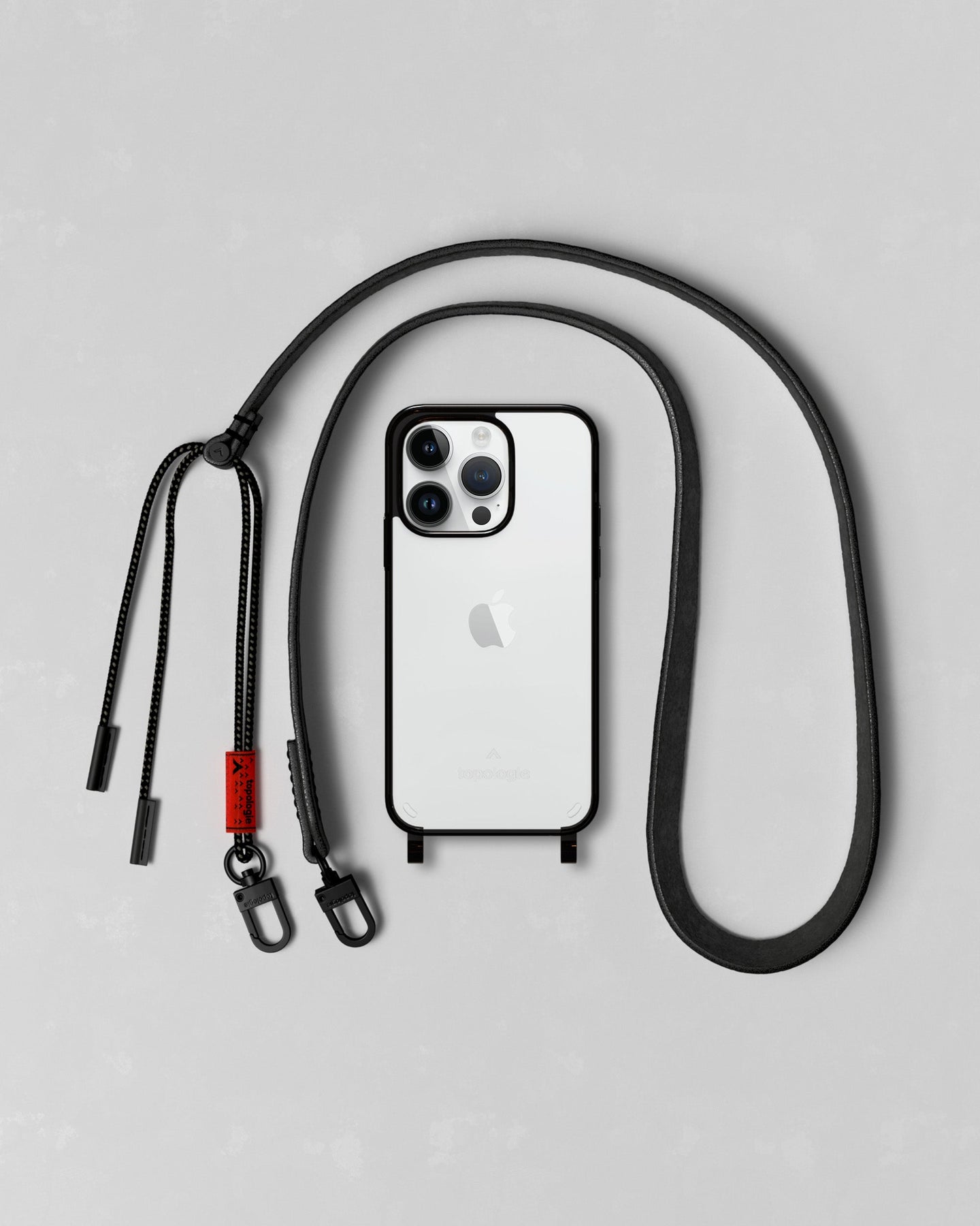 Verdon Phone Case / Smoke / Leather Strap / Black