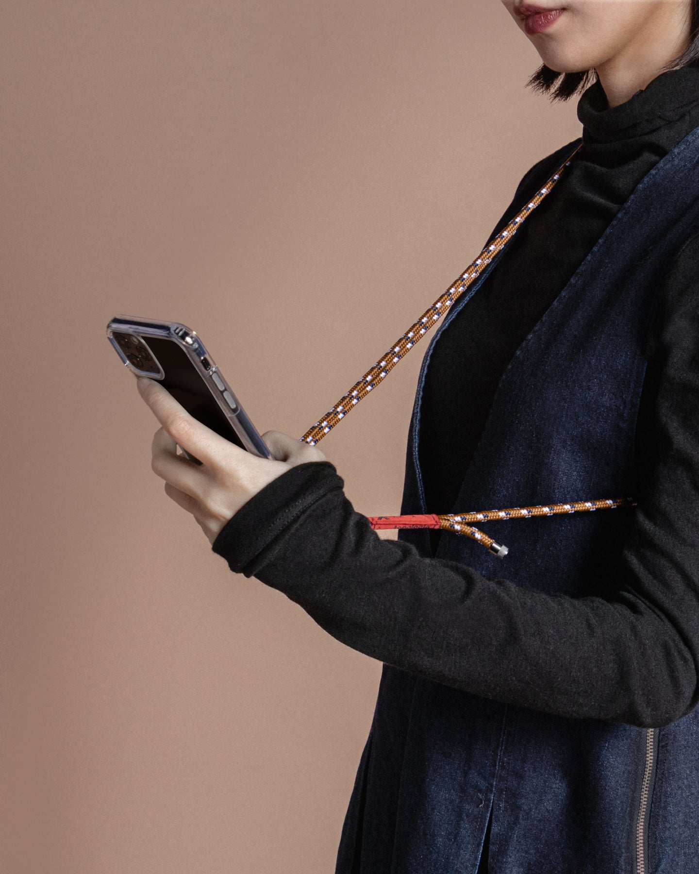 Verdon Phone Case / Clear / 6.0mm Rope / Brown Navy