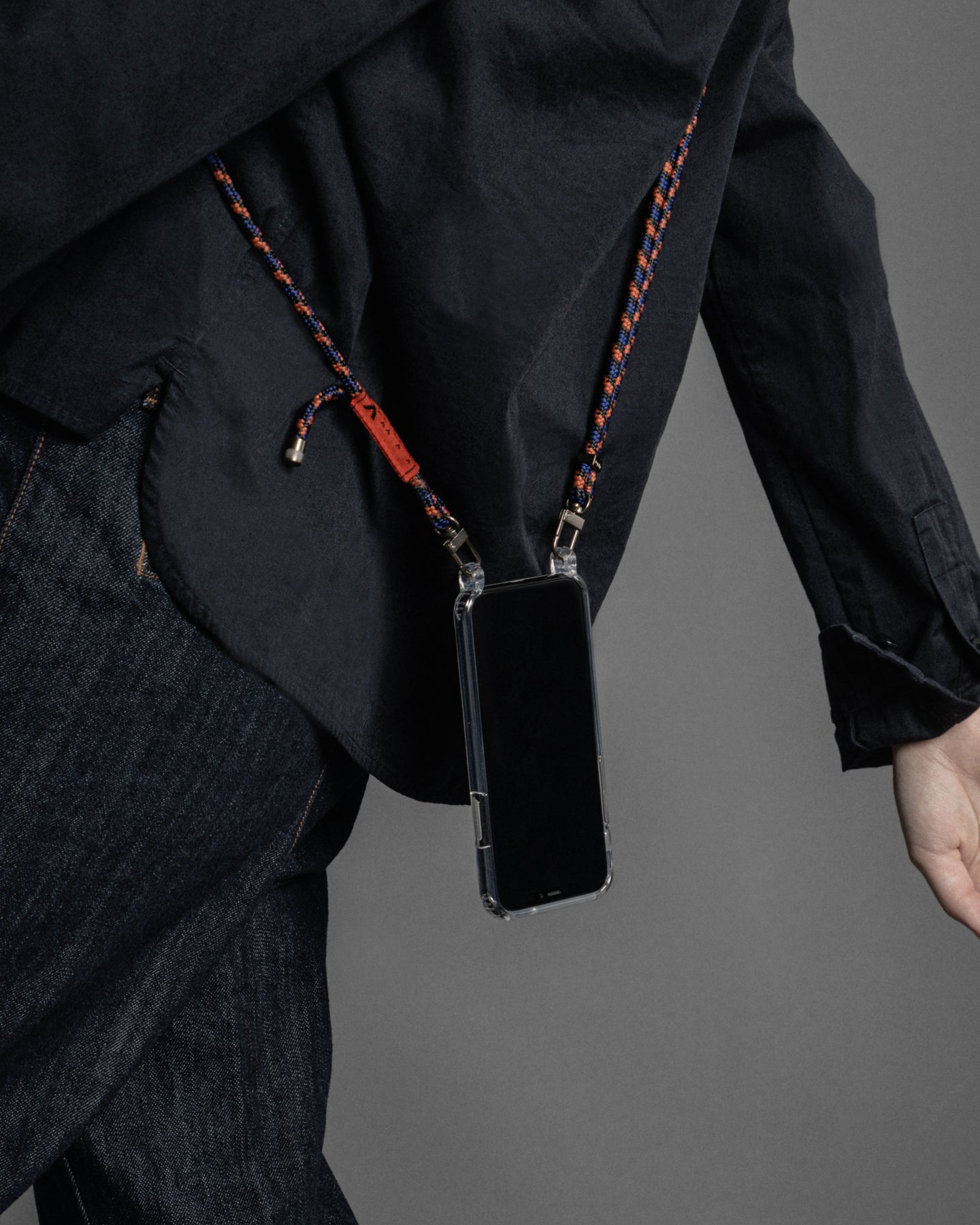 Verdon Phone Case / Clear / 6.0mm Rope / Navy Orange