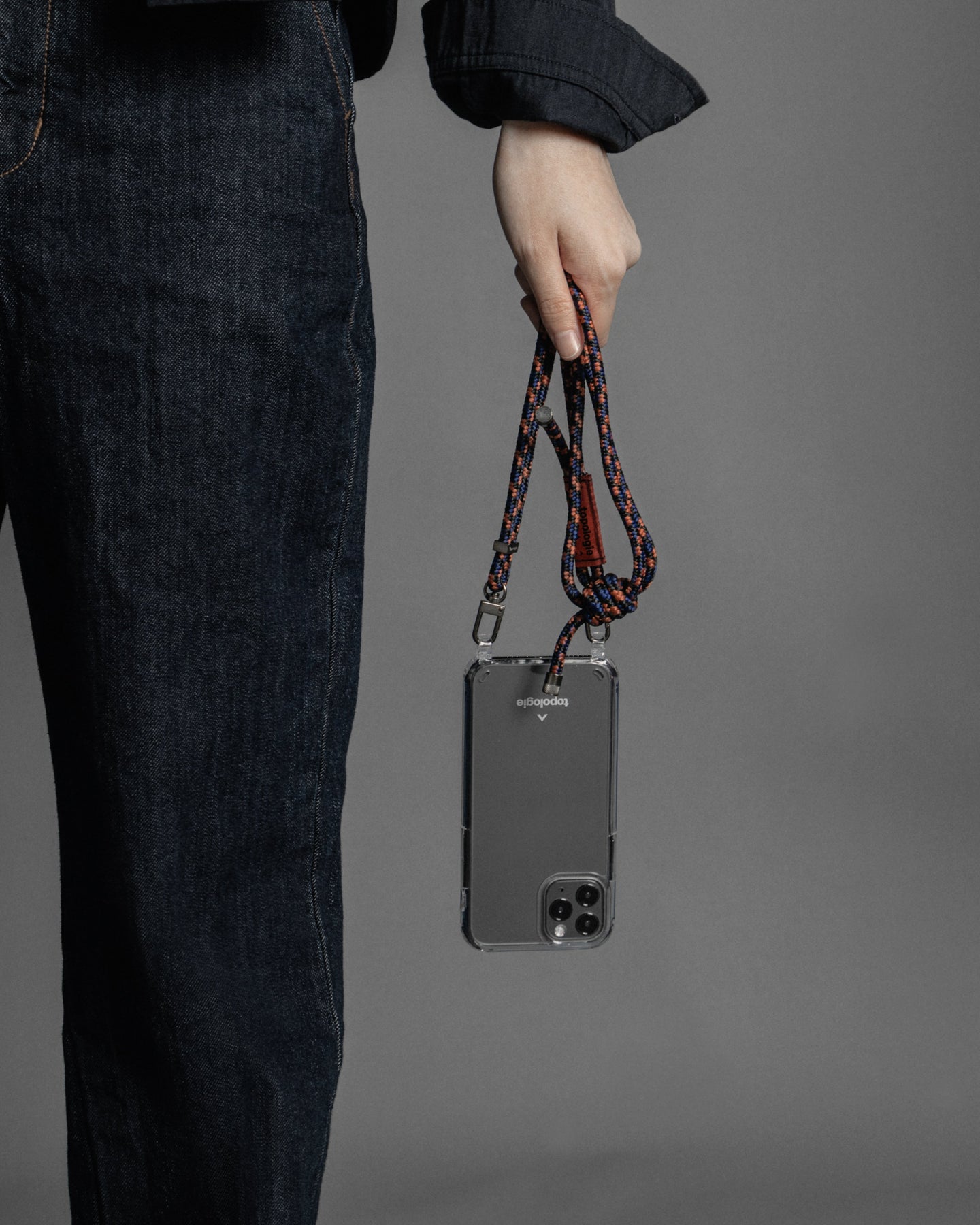 Verdon Phone Case / Clear / 6.0mm Rope / Navy Orange