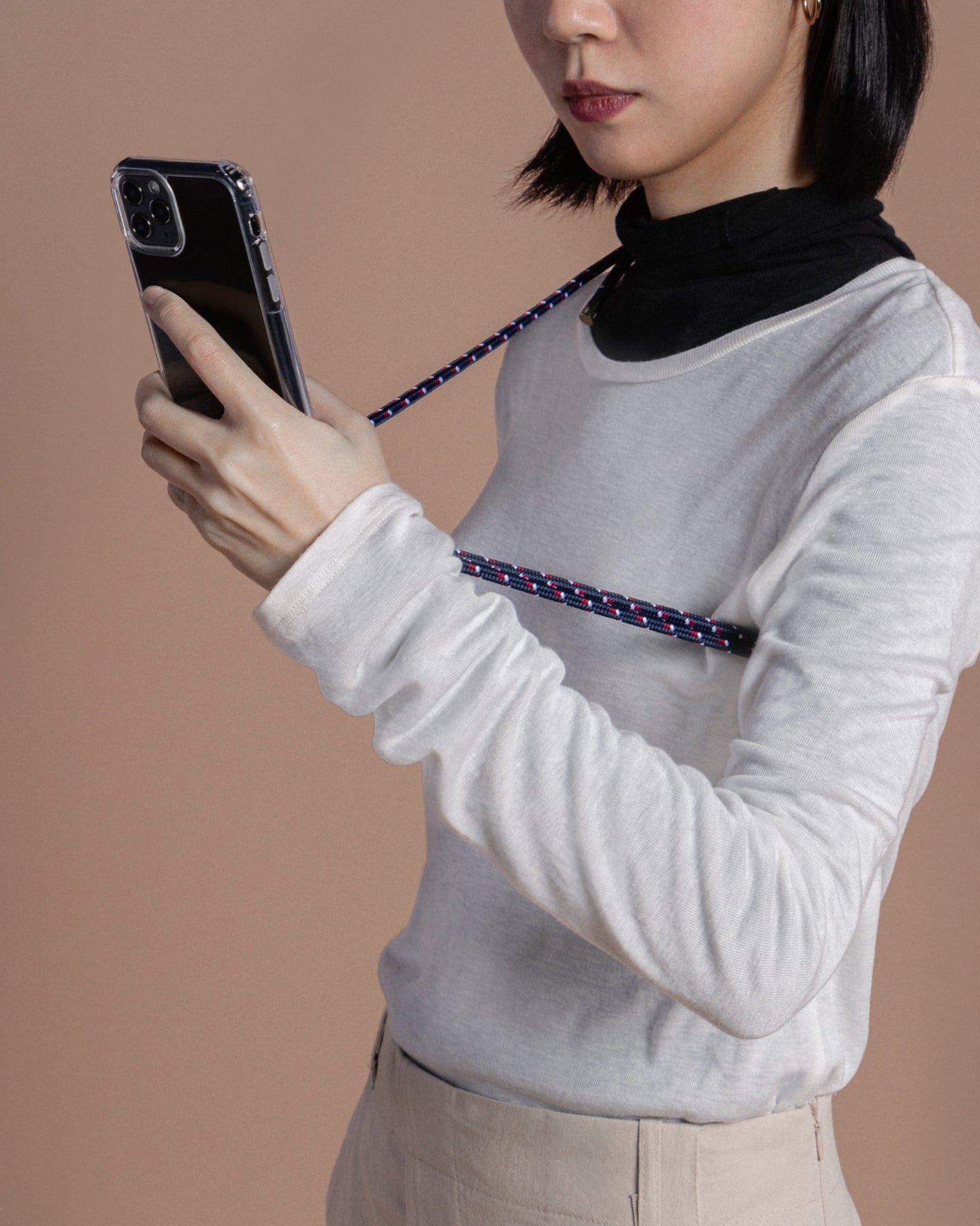 Verdon Phone Case / Clear / 6.0mm Rope / Navy Patterned
