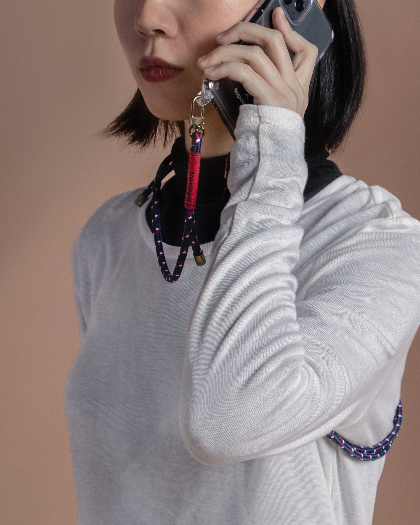 Verdon Phone Case / Clear / 6.0mm Rope / Navy Patterned