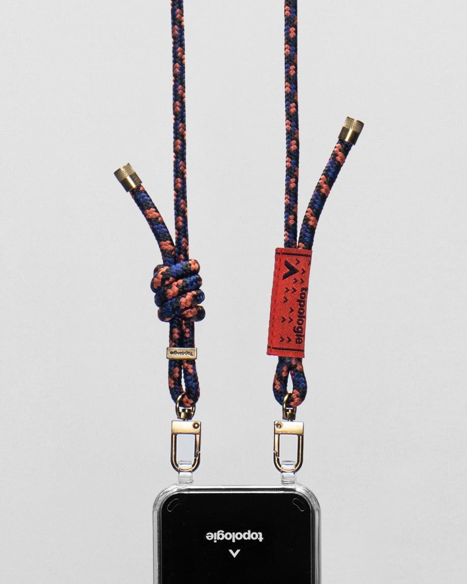 Verdon Phone Case / Clear / 6.0mm Rope / Navy Orange