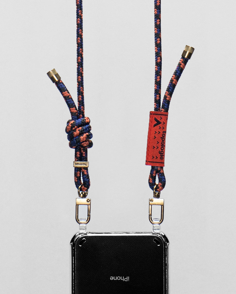 Verdon Phone Case / Clear / 6.0mm Rope / Navy Orange