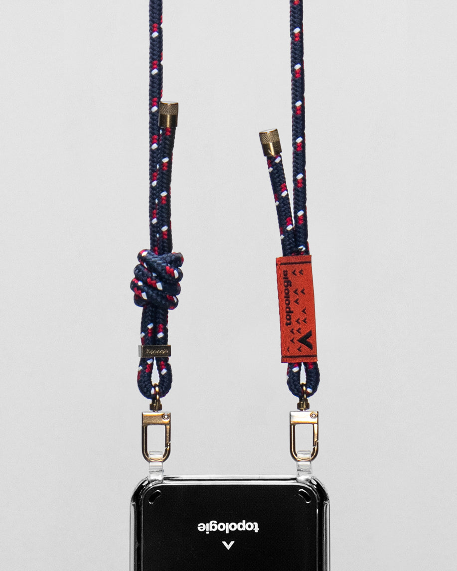 Verdon Phone Case / Clear / 6.0mm Rope / Navy Patterned
