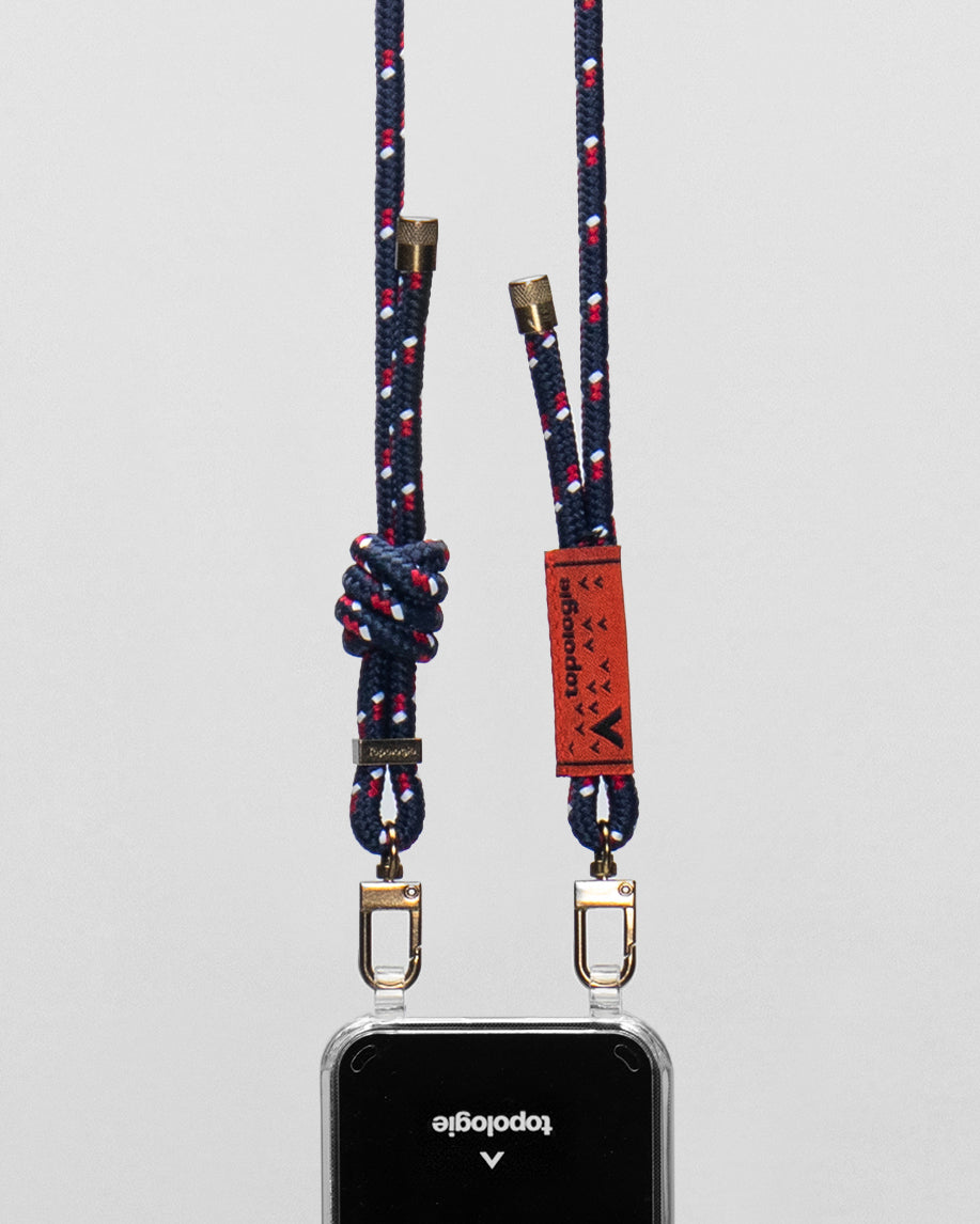 Verdon Phone Case / Clear / 6.0mm Rope / Navy Patterned