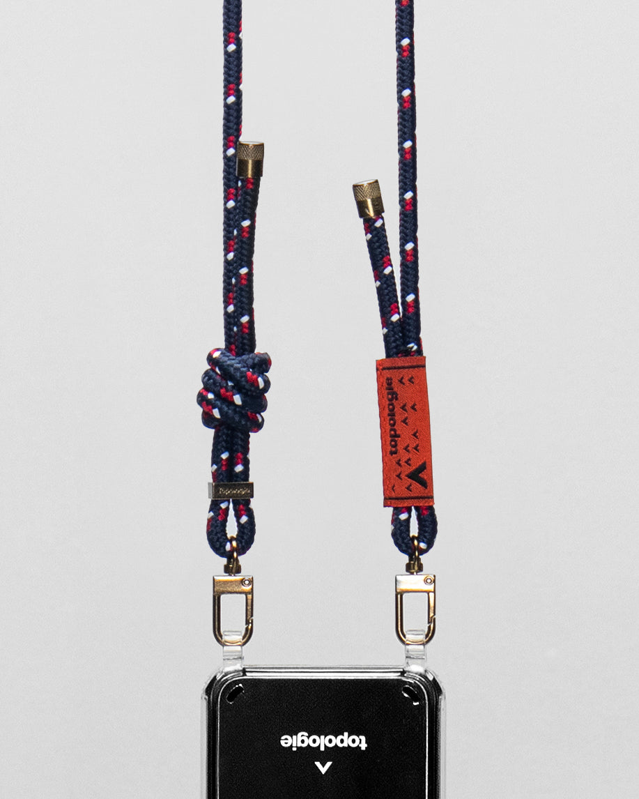 Verdon Phone Case / Clear / 6.0mm Rope / Navy Patterned