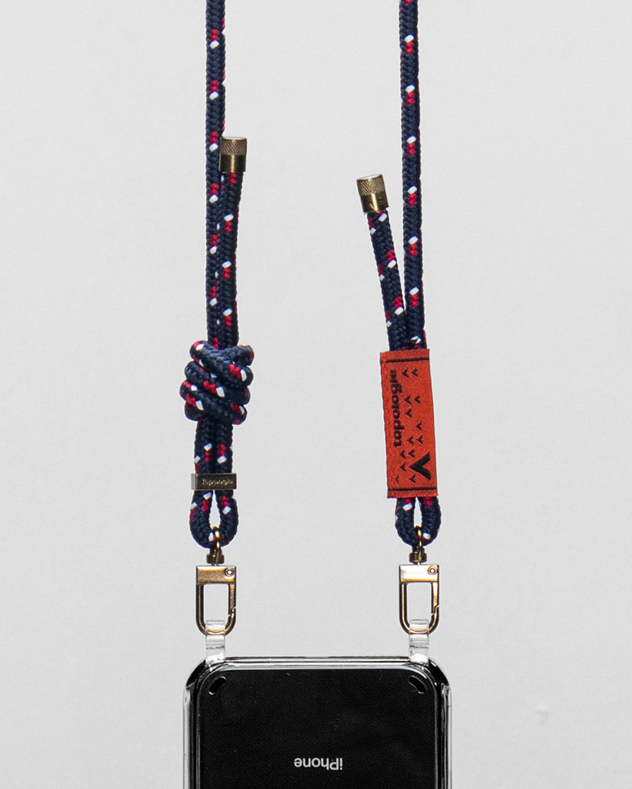 Verdon Phone Case / Clear / 6.0mm Rope / Navy Patterned