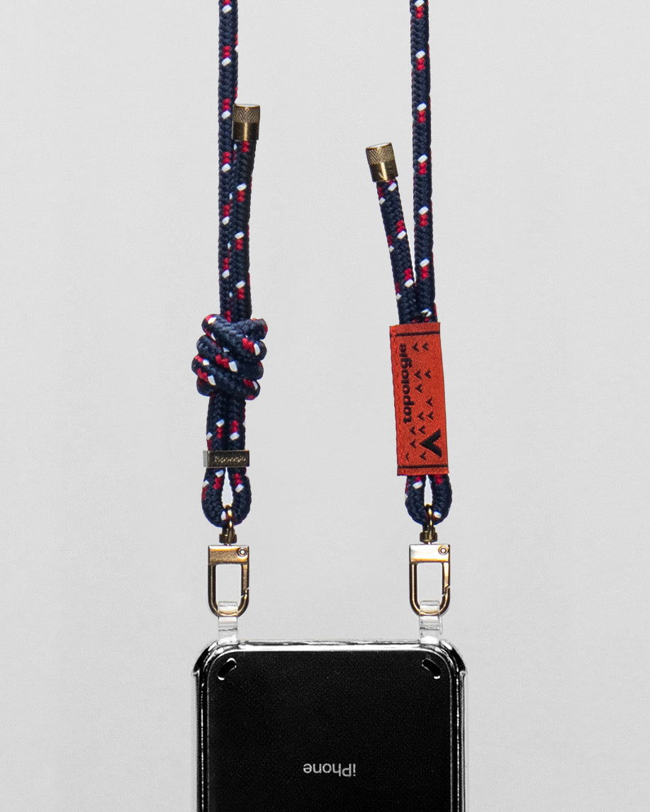 Verdon Phone Case / Clear / 6.0mm Rope / Navy Patterned