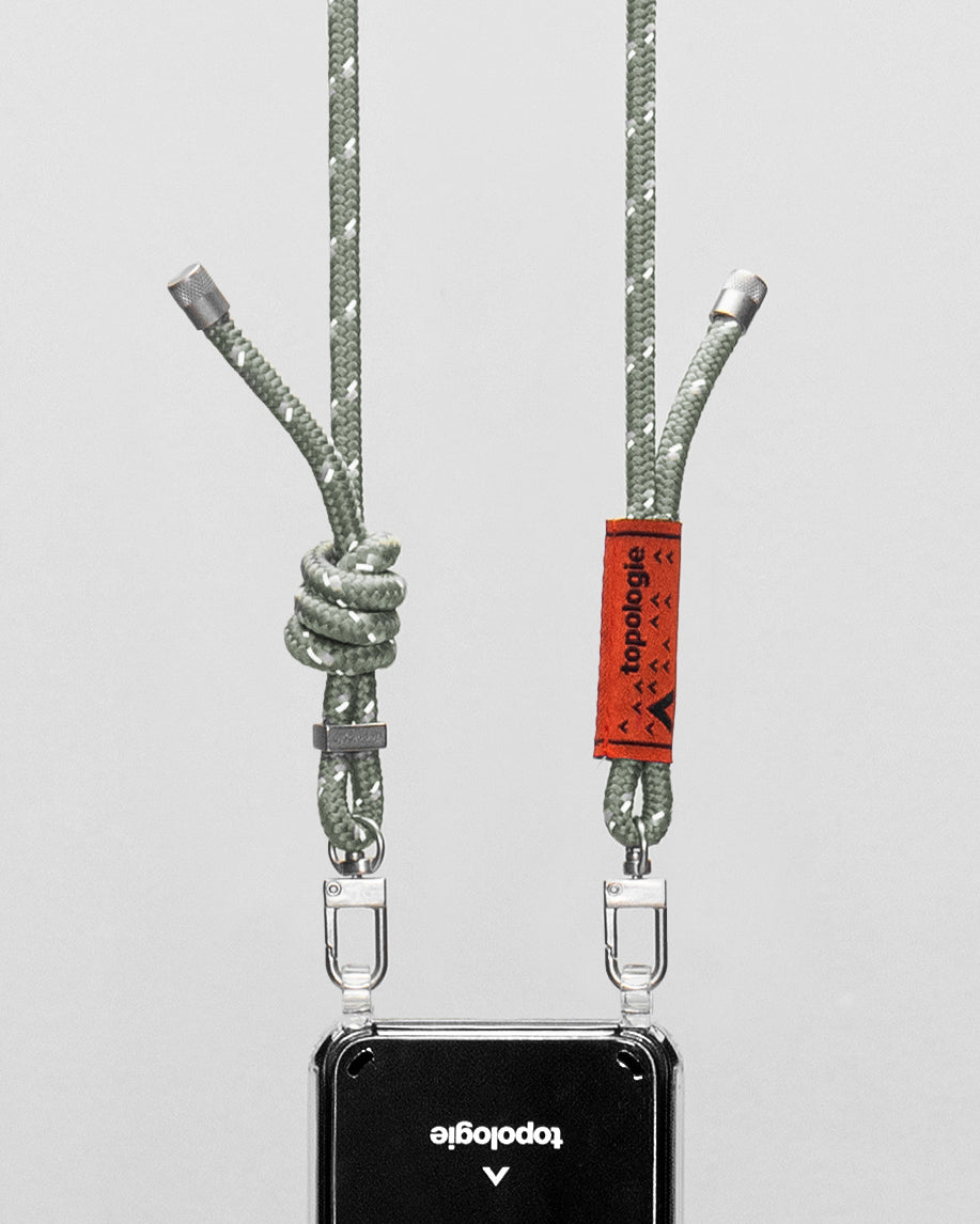 Verdon Phone Case / Clear / 6.0mm Rope / Sage Reflective