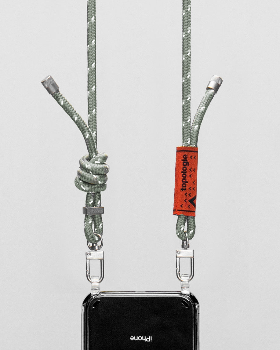 Verdon Phone Case / Clear / 6.0mm Rope / Sage Reflective