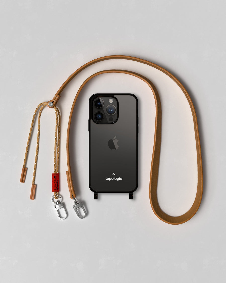 Verdon Phone Case / Smoke / Leather Strap / Tan
