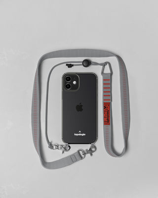 Verdon Phone Case / Clear / 20mm Sling / Grey Stripe