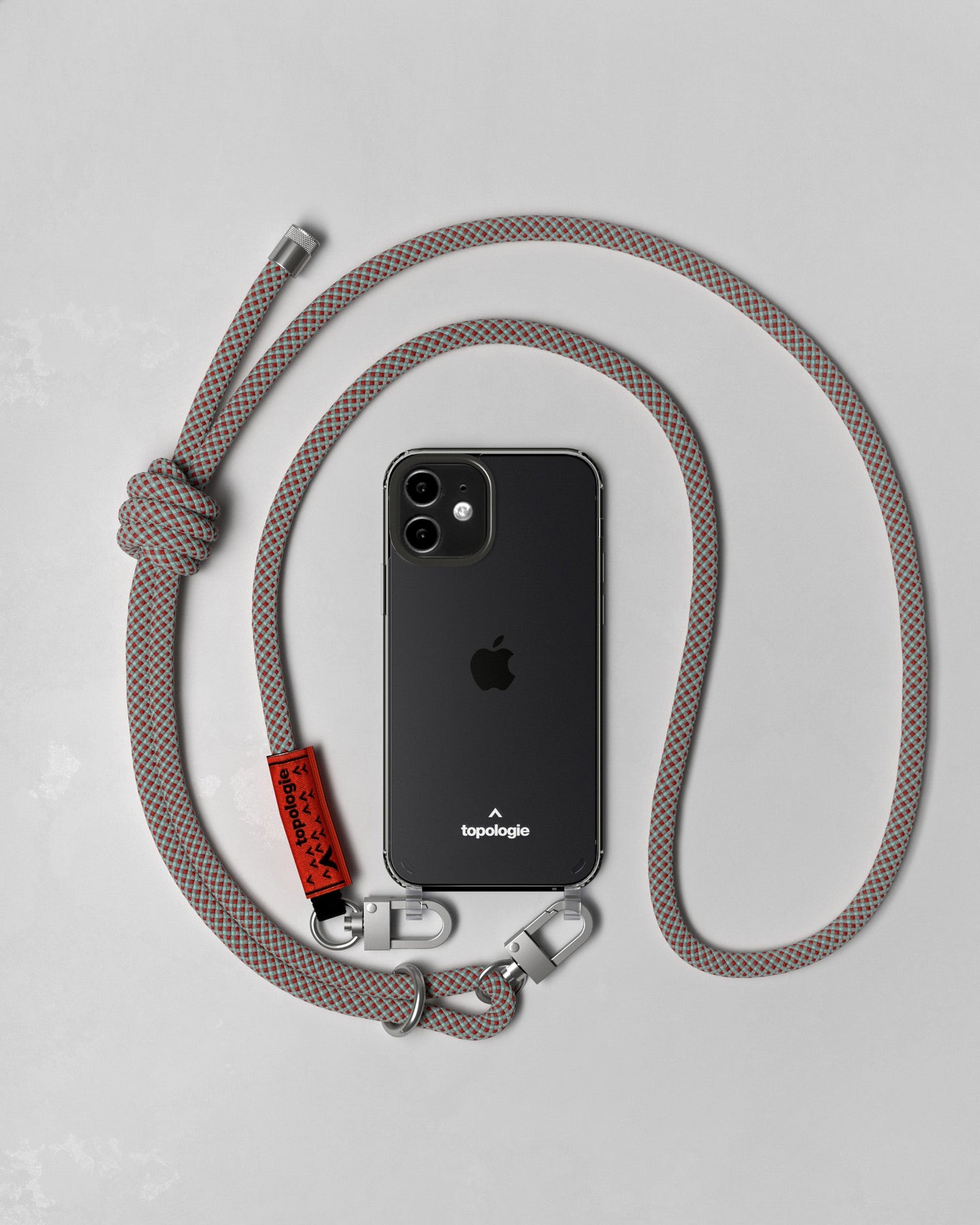 Verdon Phone Case / Clear / 8.0mm Rope / Grey Red Blue Lattice
