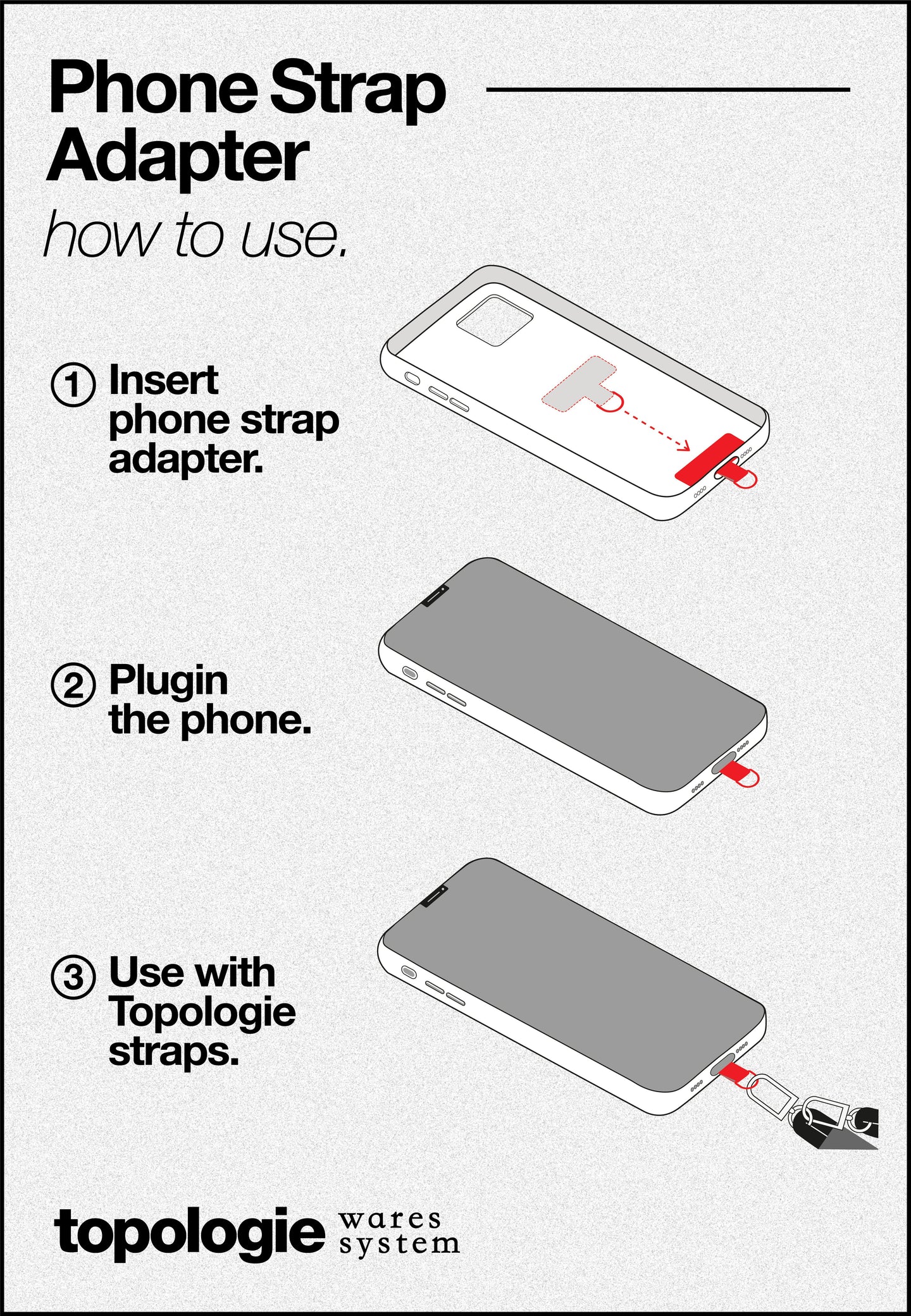 Phone Strap Adapter / 6.0mm Rope / Brick Reflective
