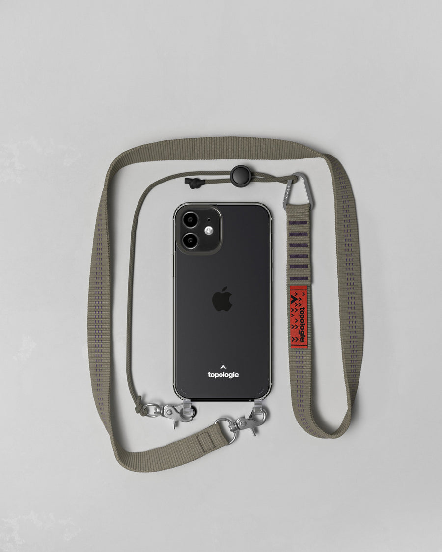 Verdon Phone Case / Clear / 20mm Sling / Moss Stripe