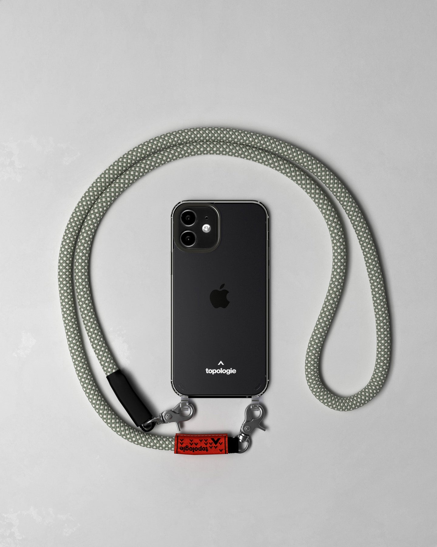Verdon Phone Case / Clear / 10mm Rope / Sage Lattice