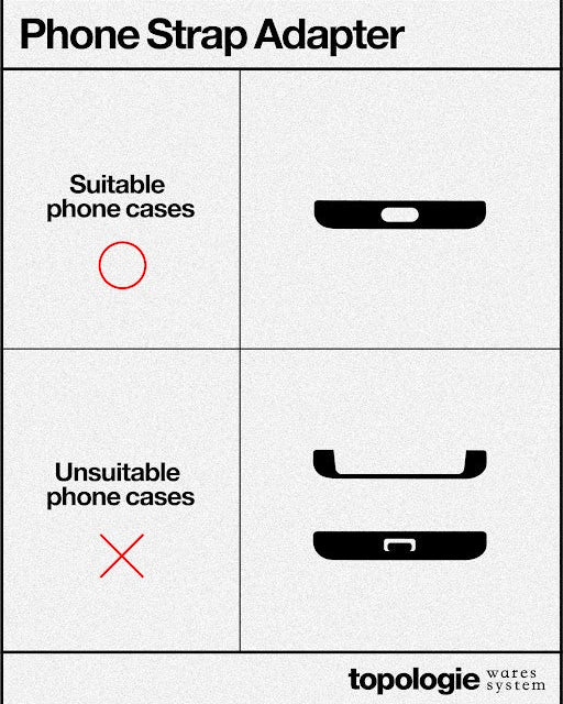 Phone Strap Adapter / 6.0mm Rope / Black Reflective