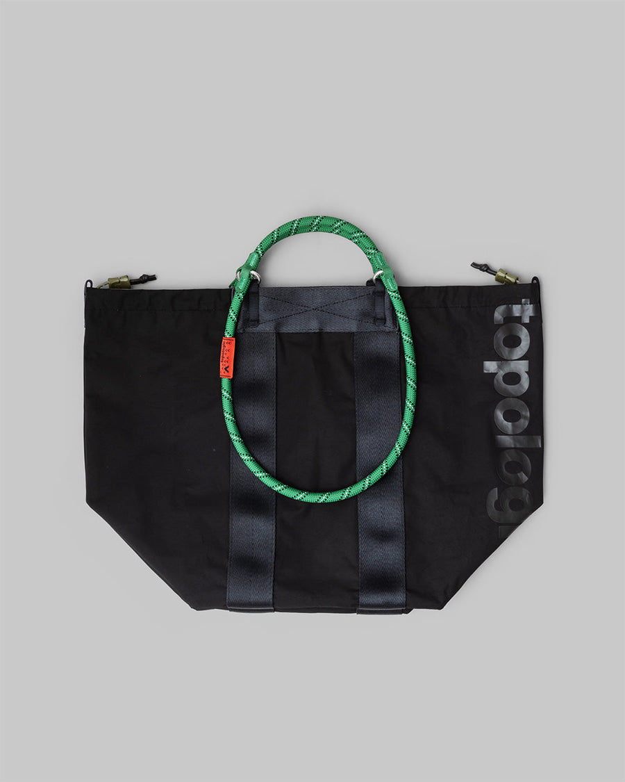 Summit Tote Medium / Black / Olive (Tech Sateen) / 10mm Rope Loop / Green Patterned