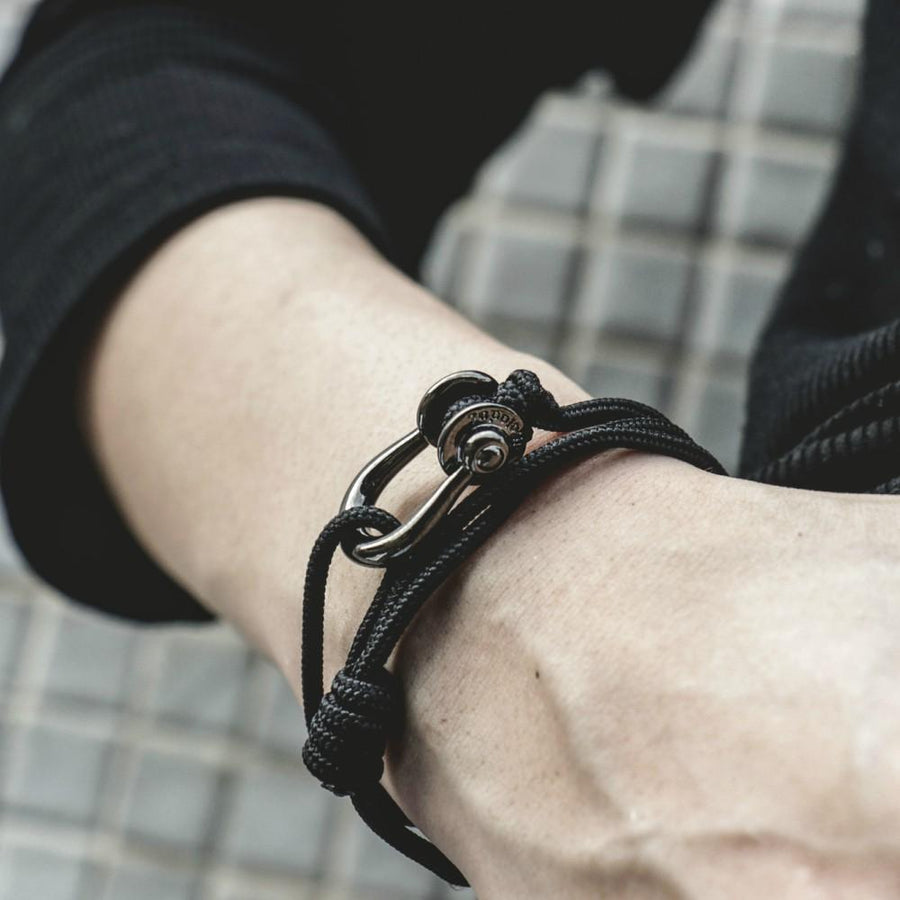 Kalymnos / Black Solid Chrome Bracelet