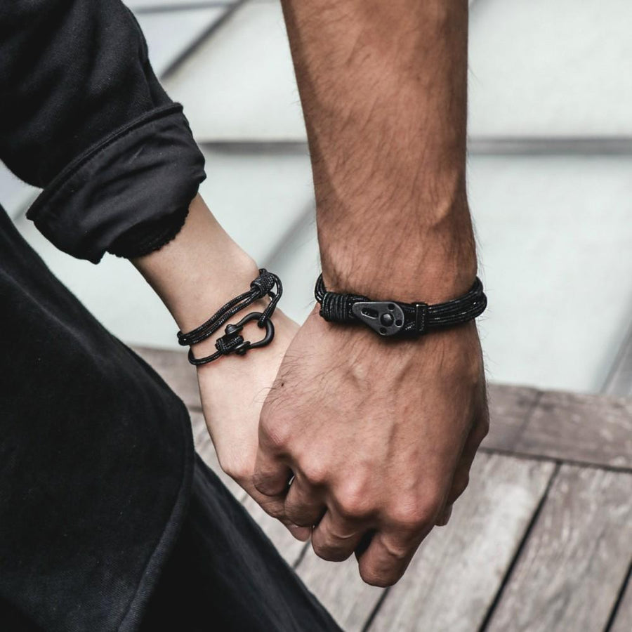 Kalymnos / Black Patterned Matte Bracelet