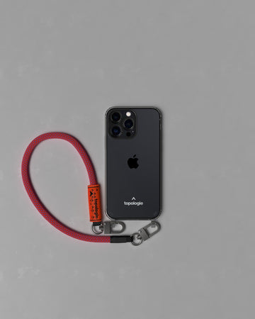 Verdon Phone Case / Clear / 8.0mm Wrist Strap Red Blue Lattice